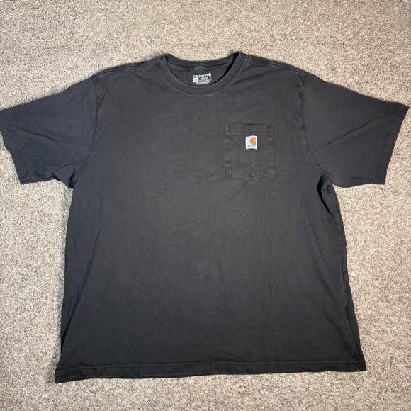 Carhartt Pocket T-Shirt Workwear Tee Casual Black 2XL‎ Short Sleeve - Picture 1 of 6